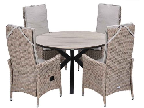 Garden Impressions Collin tuinset 5-delig - Tulli tuintafel Ø122x75 cm