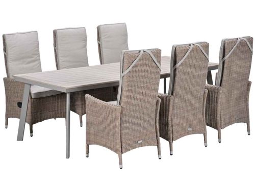 Garden Impressions Collin tuinset 7-delig - Penedo tuintafel 230x100 taupe
