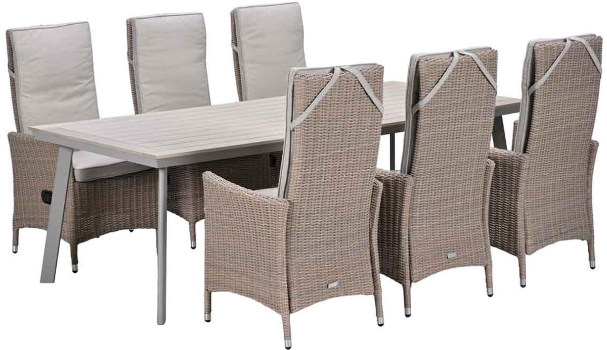 garden impressions collin tuinset 7 delig penedo tuintafel 230×100 taupe