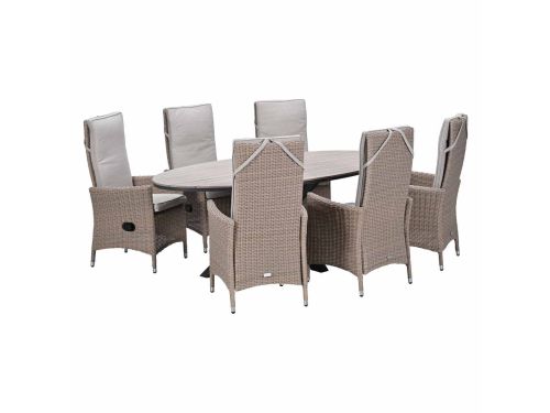 Garden Impressions Collin tuinset 7-delig - Tulli tuintafel 220x115xH75 cm