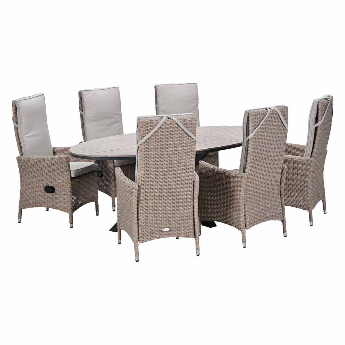 garden impressions collin tuinset 7 delig tulli tuintafel 220x115xh75 cm