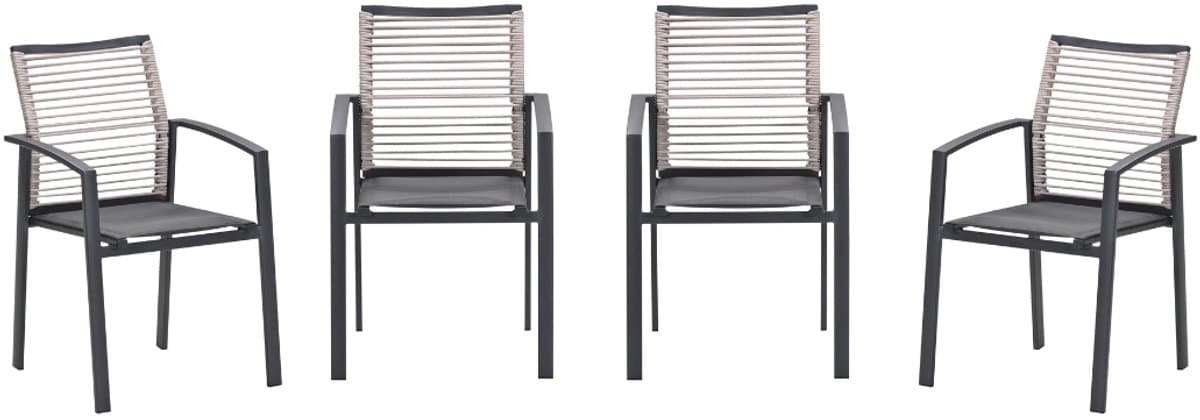 garden impressions cosmo tuinstoelen set van 4 carbon black