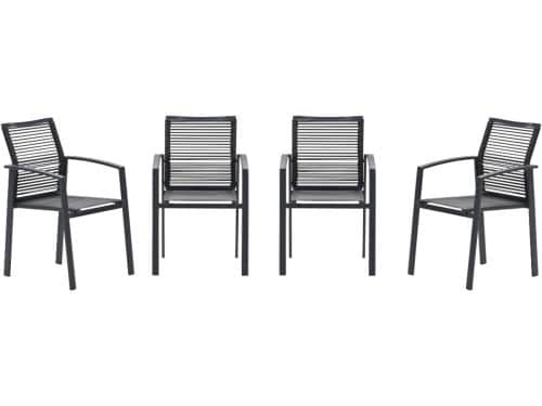 Garden Impressions Cosmo tuinstoelen set van 4 - carbon black