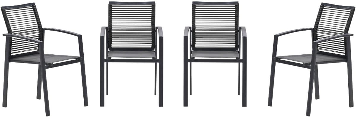 garden impressions cosmo tuinstoelen set van 4 carbon black