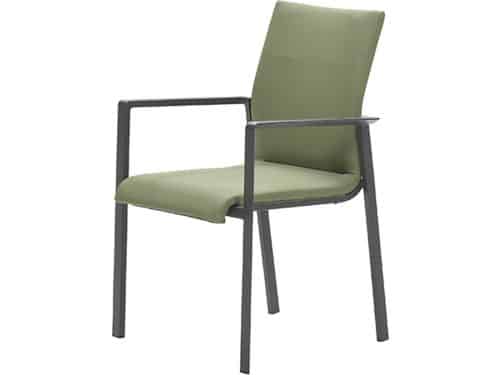 Garden Impressions - Dallas dining fauteuil carbon black/ moss green