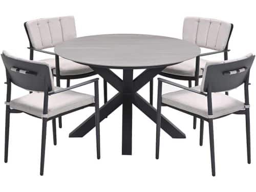 Garden Impressions Dane tuinset 5-delig - Duuk tuintafel Ø120 cm