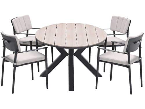 Garden Impressions Dane tuinset 5-delig - Tulli tuintafel 180x115 cm