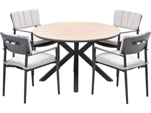 Garden Impressions Dane tuinset 5-delig - Tulli tuintafel Ø122 cm