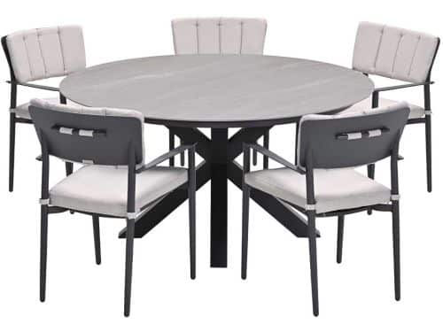 Garden Impressions Dane tuinset 6-delig - Duuk tuintafel Ø150 cm