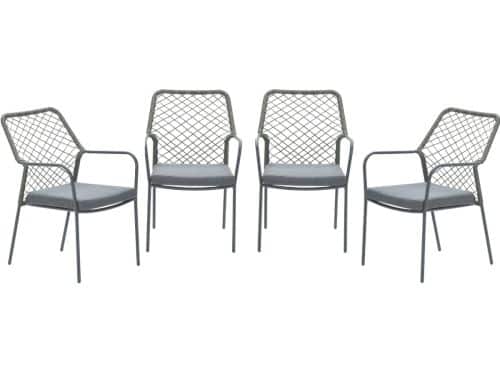 Garden Impressions Dido tuinstoelen set van 4 mosgroen rope