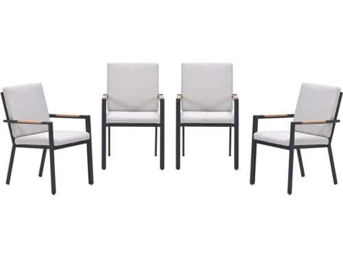 Garden Impressions Felini tuinstoelen set van 4 - carbon black