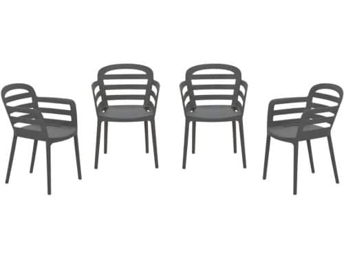 Garden Impressions Formello tuinstoelen set van 4 antraciet