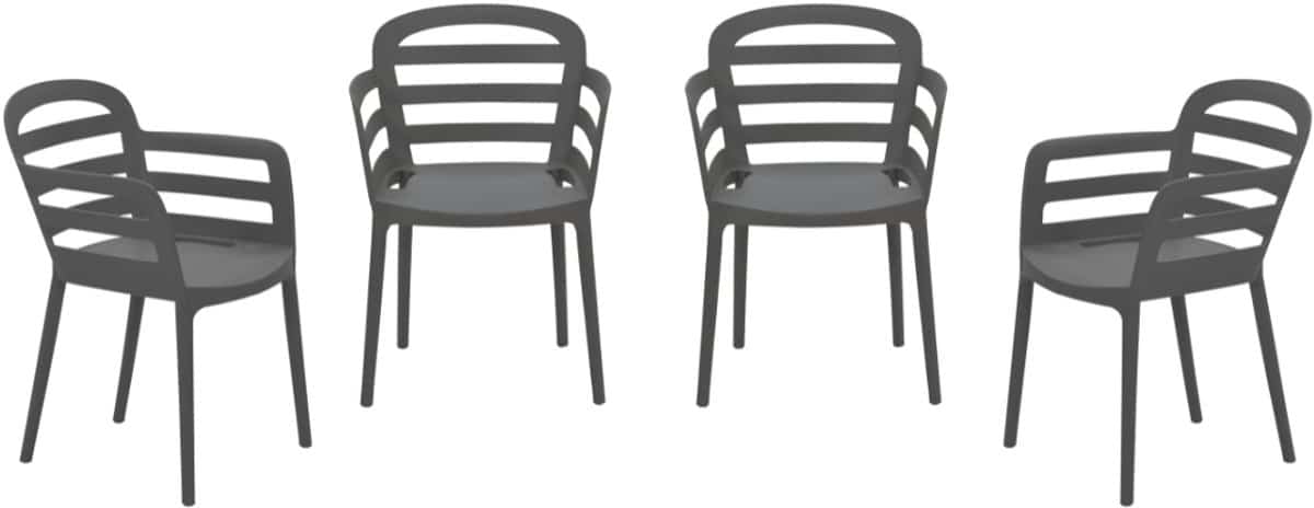 garden impressions formello tuinstoelen set van 4 antraciet
