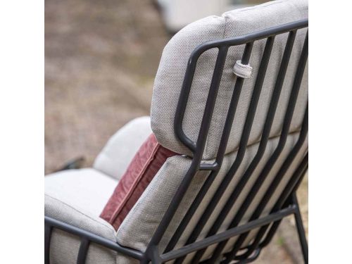 Garden Impressions Fresno loungestoelen donker grijs - Lucas bijzettafel Ø50