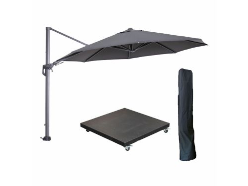 Garden Impressions Hawaii zweefparasol Ø350 cm carbon black / donker