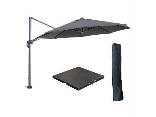 Garden Impressions Hawaii zweefparasol Ø350 cm carbon black / donker