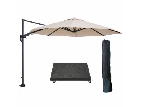 Garden Impressions Hawaii zweefparasol Ø350 cm carbon black / ecru