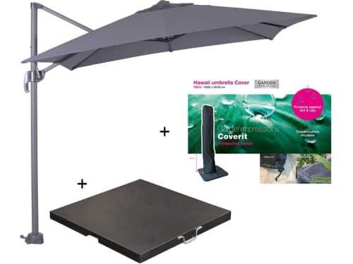 Garden Impressions Hawaii zweefparasol S 250x250 - donker grijs met