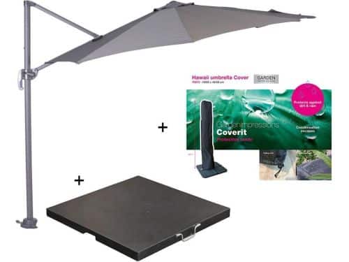 Garden Impressions Hawaii zweefparasol S Ø300 - donker grijs met