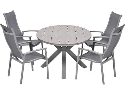 Garden Impressions Hilly tuinset 5-delig taupe - Tulli tuintafel 180x115