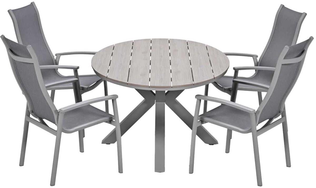 garden impressions hilly tuinset 5 delig taupe tulli tuintafel 180×115