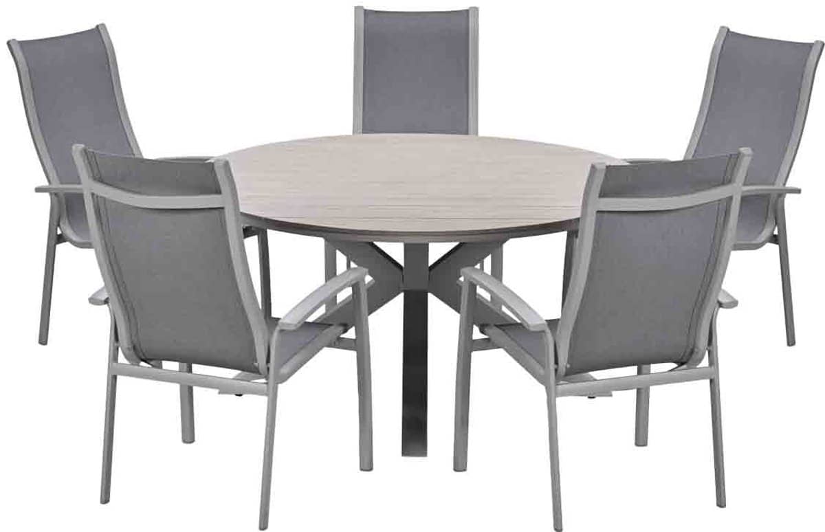 garden impressions hilly tuinset 6 delig taupe tulli tuintafel Ø148×75