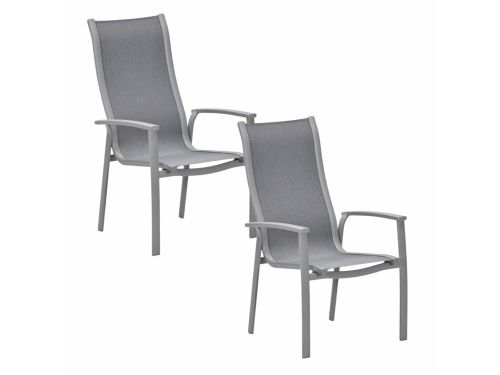 Garden Impressions Hilly tuinstoel stapelbaar taupe - 2 stuks