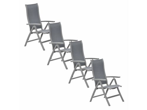 Garden Impressions Hilly tuinstoel verstelbaar taupe - 4 stuks