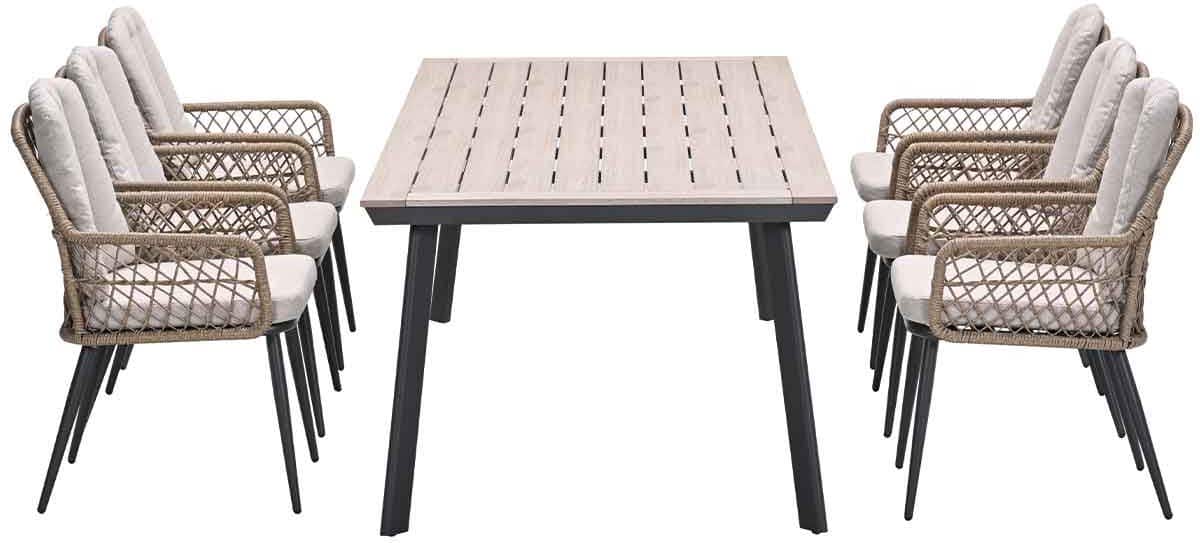 garden impressions kalibo tuinset 7 delig penedo tuintafel 230×100 cm