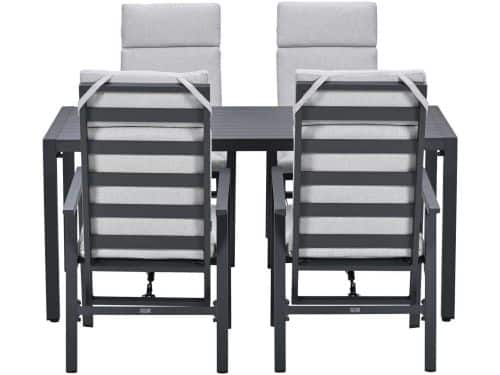 Garden Impressions Kasper tuinset 5-delig - tuintafel 160x84 cm donker