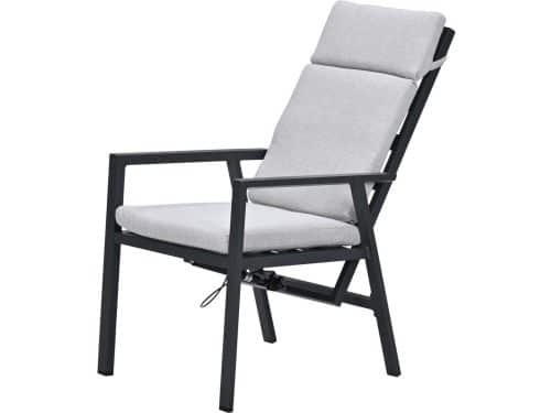 Garden Impressions Kasper tuinstoel verstelbaar donker grijs - 2 stuks