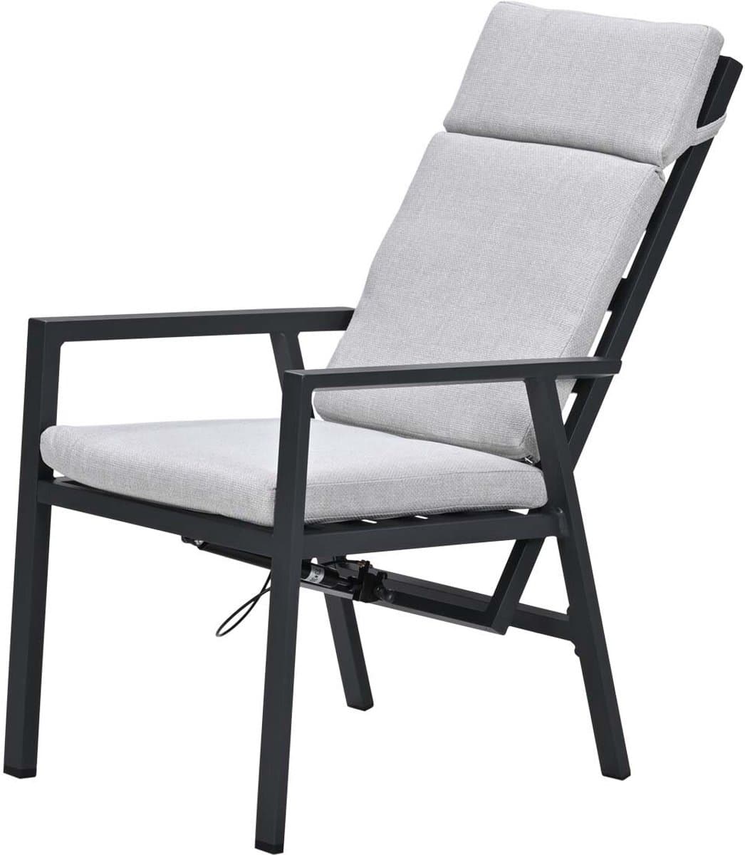 garden impressions kasper tuinstoel verstelbaar donker grijs 2 stuks