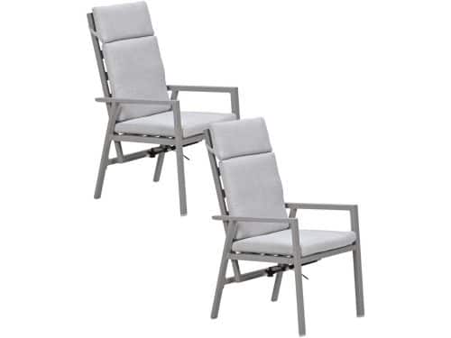 Garden Impressions Kasper tuinstoel verstelbaar taupe - 2 stuks