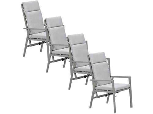 Garden Impressions Kasper tuinstoel verstelbaar taupe - 4 stuks