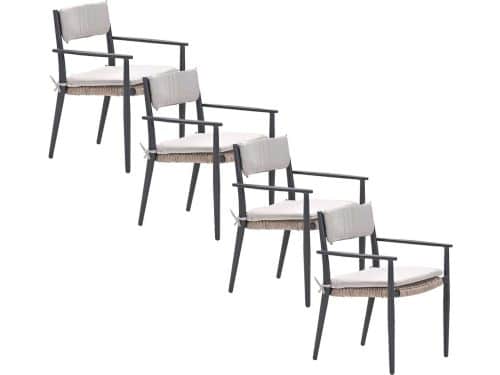 Garden Impressions Lily tuinstoel donker grijs - 4 stuks