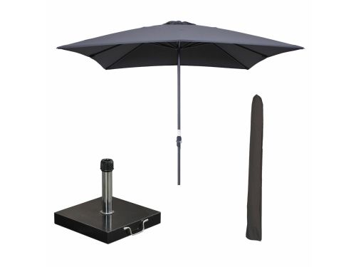 Garden Impressions Lotus stokparasol 250x250 cm donker grijs incl 40