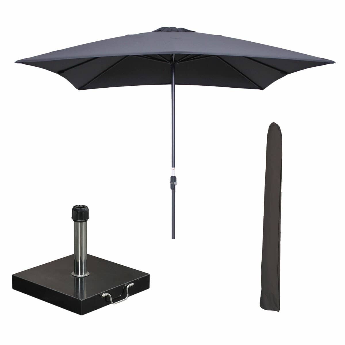 garden impressions lotus stokparasol 250×250 cm donker grijs incl 40