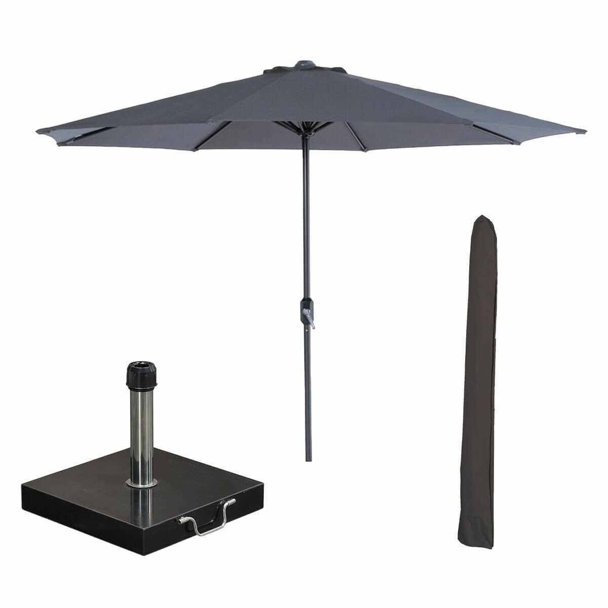 garden impressions lotus stokparasol Ø300 cm donker grijs incl