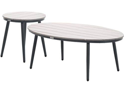 Garden Impressions Lucas bijzettafels donker grijs - teak look