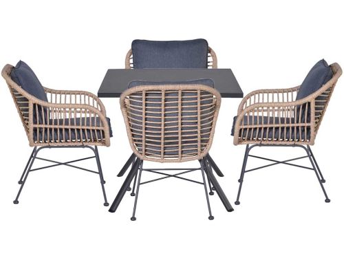 Garden Impressions Lucas tuinset 5-delig bruin - Rimini tuintafel 80x80