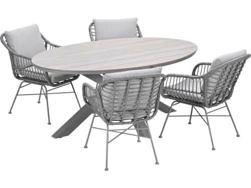 Garden Impressions Lucas tuinset 5-delig valley sand - Tulli tuintafel