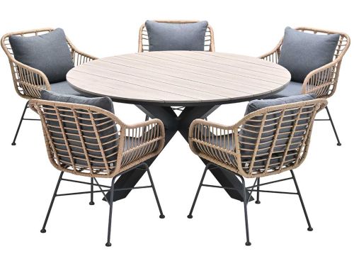 Garden Impressions Lucas tuinset 6-delig bruin - Tulli tuintafel bruin