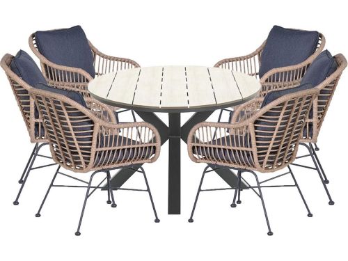 Garden Impressions Lucas tuinset 7-delig bruin - Tulli tuintafel 220x115