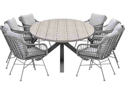 Garden Impressions Lucas tuinset 9-delig valley sand - Tulli tuintafel