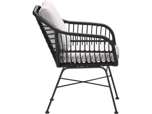 Garden Impressions Lucas tuinset zwart 5-delig - Rimini tuintafel 80x80