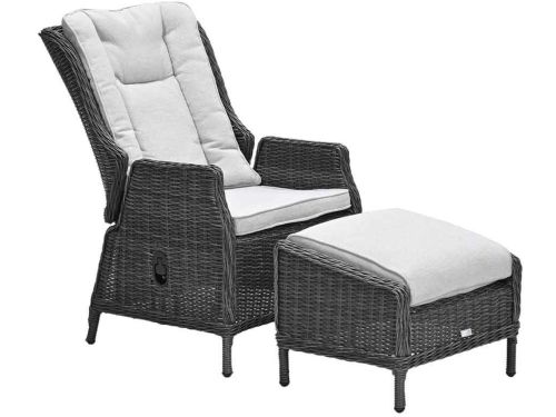 Garden Impressions Marbella loungestoel verstelbaar incl. voetenbank - earl grey