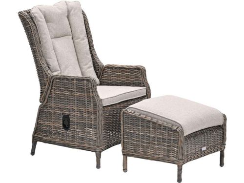 Garden Impressions Marbella loungestoel verstelbaar incl. voetenbank - havanna sand