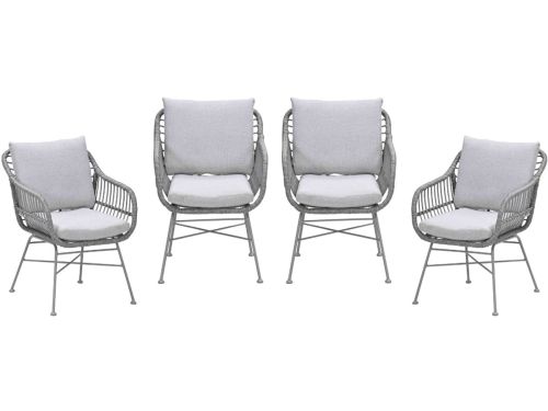 Garden Impressions Margriet tuinstoelen set van 4 taupe