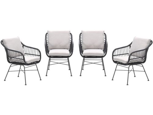 Garden Impressions Margriet tuinstoelen set van 4 zwart
