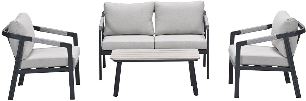 garden impressions milou loungeset 4 delig donker grijs